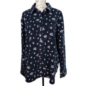 Jachs Girlfriend NY Long Sleeve Mini Corduroy Button Up Shirt